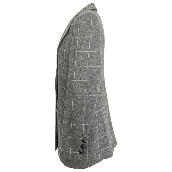 Escada Margaretha Ley Gray Windowpane Check Cashmere Blazer - US Size 6 / DE 38 - Picture 2 of 6